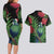 New Zealand Tui Bird Christmas Couples Matching Long Sleeve Bodycon Dress and Hawaiian Shirt Maori Fern Mix Pohotukawa