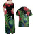 New Zealand Tui Bird Christmas Couples Matching Off Shoulder Maxi Dress and Hawaiian Shirt Maori Fern Mix Pohotukawa