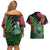 New Zealand Tui Bird Christmas Couples Matching Off Shoulder Short Dress and Hawaiian Shirt Maori Fern Mix Pohotukawa