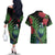 New Zealand Tui Bird Christmas Couples Matching Off The Shoulder Long Sleeve Dress and Hawaiian Shirt Maori Fern Mix Pohotukawa