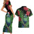 New Zealand Tui Bird Christmas Couples Matching Short Sleeve Bodycon Dress and Hawaiian Shirt Maori Fern Mix Pohotukawa