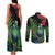 New Zealand Tui Bird Christmas Couples Matching Tank Maxi Dress and Long Sleeve Button Shirt Maori Fern Mix Pohotukawa