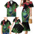 New Zealand Tui Bird Christmas Family Matching Mermaid Dress and Hawaiian Shirt Maori Fern Mix Pohotukawa