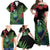 New Zealand Tui Bird Christmas Family Matching Off Shoulder Maxi Dress and Hawaiian Shirt Maori Fern Mix Pohotukawa