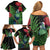 New Zealand Tui Bird Christmas Family Matching Off Shoulder Short Dress and Hawaiian Shirt Maori Fern Mix Pohotukawa