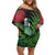 New Zealand Tui Bird Christmas Family Matching Off Shoulder Short Dress and Hawaiian Shirt Maori Fern Mix Pohotukawa