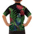 New Zealand Tui Bird Christmas Family Matching Short Sleeve Bodycon Dress and Hawaiian Shirt Maori Fern Mix Pohotukawa