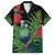 New Zealand Tui Bird Christmas Family Matching Short Sleeve Bodycon Dress and Hawaiian Shirt Maori Fern Mix Pohotukawa