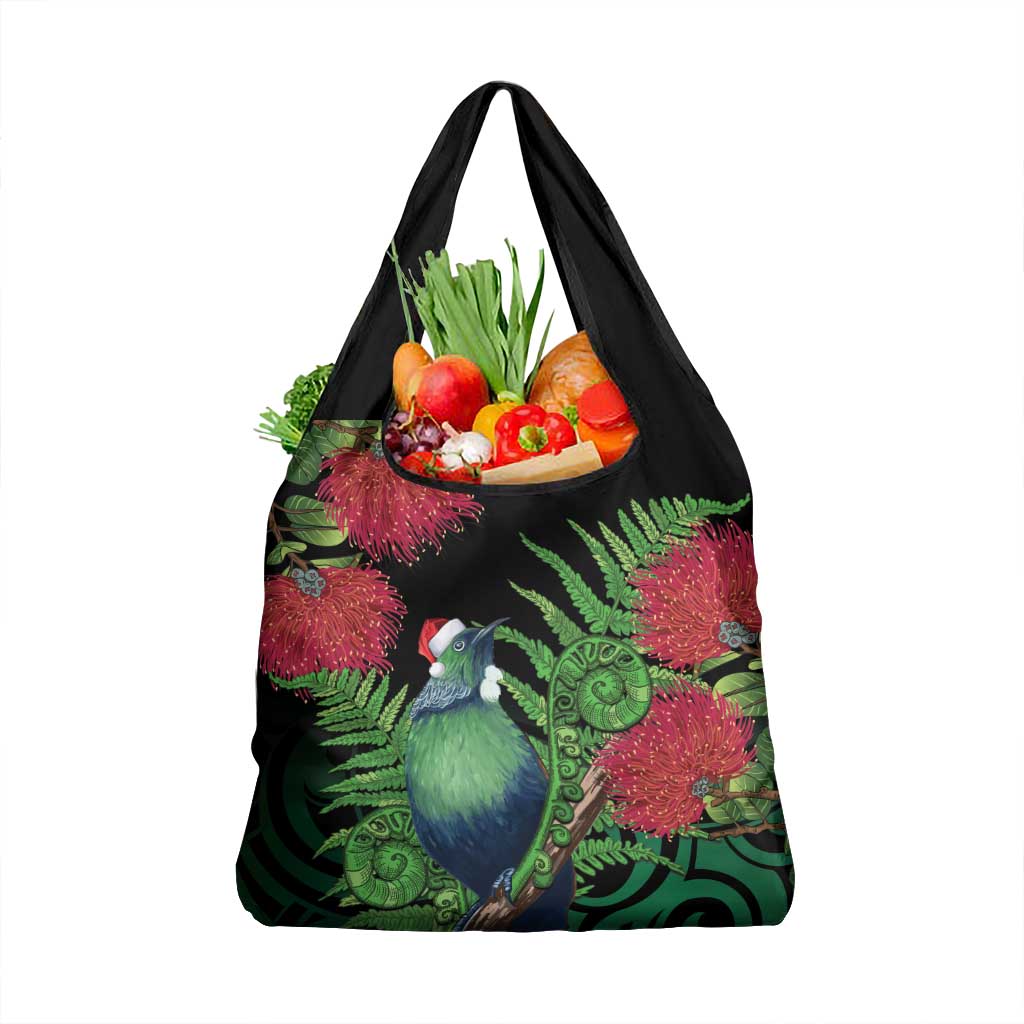 New Zealand Tui Bird Christmas Grocery Bag Maori Fern Mix Pohotukawa