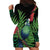 New Zealand Tui Bird Christmas Hoodie Dress Maori Fern Mix Pohotukawa