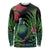 New Zealand Tui Bird Christmas Long Sleeve Shirt Maori Fern Mix Pohotukawa