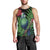 New Zealand Tui Bird Christmas Men Tank Top Maori Fern Mix Pohotukawa