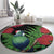 New Zealand Tui Bird Christmas Round Carpet Maori Fern Mix Pohotukawa