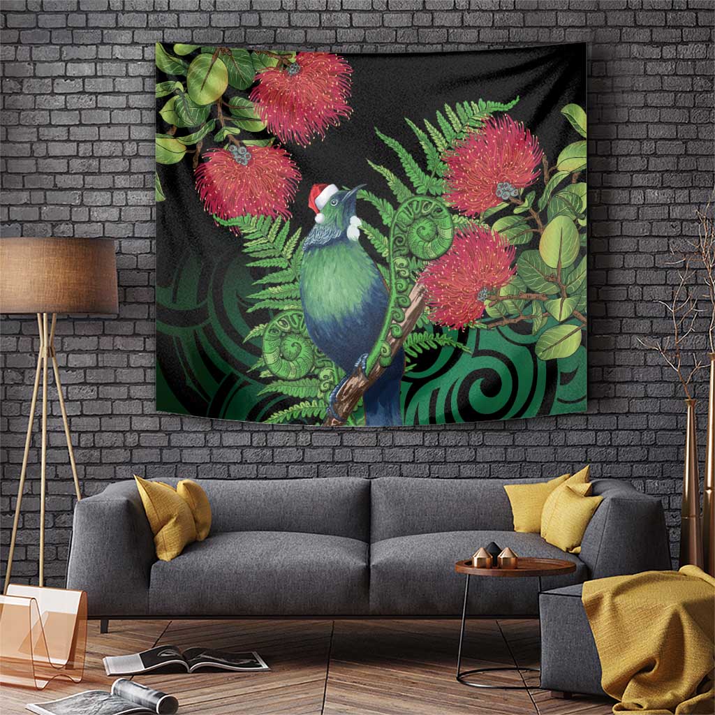 New Zealand Tui Bird Christmas Tapestry Maori Fern Mix Pohotukawa