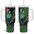 New Zealand Tui Bird Christmas Tumbler With Handle Maori Fern Mix Pohotukawa