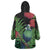 New Zealand Tui Bird Christmas Wearable Blanket Hoodie Maori Fern Mix Pohotukawa