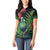 New Zealand Tui Bird Christmas Women Polo Shirt Maori Fern Mix Pohotukawa