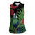 New Zealand Tui Bird Christmas Women Sleeveless Polo Shirt Maori Fern Mix Pohotukawa