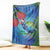 New Zealand Takahe Christmas Blanket Maori Fern Mix Pohotukawa