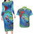 New Zealand Takahe Christmas Couples Matching Long Sleeve Bodycon Dress and Hawaiian Shirt Maori Fern Mix Pohotukawa