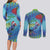 New Zealand Takahe Christmas Couples Matching Long Sleeve Bodycon Dress and Long Sleeve Button Shirt Maori Fern Mix Pohotukawa