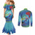 New Zealand Takahe Christmas Couples Matching Mermaid Dress and Long Sleeve Button Shirt Maori Fern Mix Pohotukawa