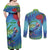 New Zealand Takahe Christmas Couples Matching Off Shoulder Maxi Dress and Long Sleeve Button Shirt Maori Fern Mix Pohotukawa