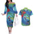 New Zealand Takahe Christmas Couples Matching Off The Shoulder Long Sleeve Dress and Hawaiian Shirt Maori Fern Mix Pohotukawa