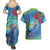 New Zealand Takahe Christmas Couples Matching Summer Maxi Dress and Hawaiian Shirt Maori Fern Mix Pohotukawa