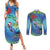 New Zealand Takahe Christmas Couples Matching Summer Maxi Dress and Long Sleeve Button Shirt Maori Fern Mix Pohotukawa