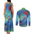 New Zealand Takahe Christmas Couples Matching Tank Maxi Dress and Long Sleeve Button Shirt Maori Fern Mix Pohotukawa