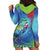 New Zealand Takahe Christmas Hoodie Dress Maori Fern Mix Pohotukawa