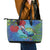 New Zealand Takahe Christmas Leather Tote Bag Maori Fern Mix Pohotukawa