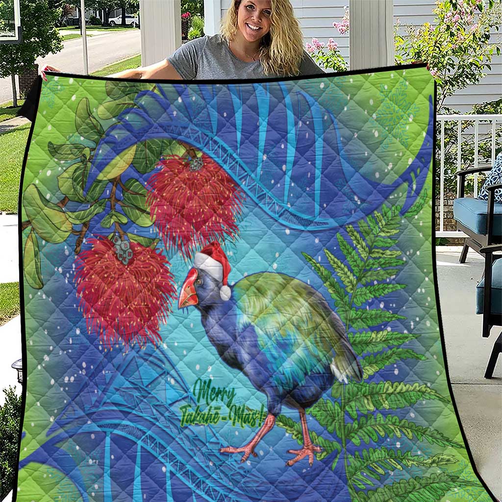 New Zealand Takahe Christmas Quilt Maori Fern Mix Pohotukawa