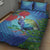 New Zealand Takahe Christmas Quilt Bed Set Maori Fern Mix Pohotukawa