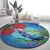 New Zealand Takahe Christmas Round Carpet Maori Fern Mix Pohotukawa