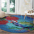 New Zealand Takahe Christmas Round Carpet Maori Fern Mix Pohotukawa