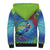 New Zealand Takahe Christmas Sherpa Hoodie Maori Fern Mix Pohotukawa