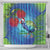 New Zealand Takahe Christmas Shower Curtain Maori Fern Mix Pohotukawa