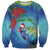 New Zealand Takahe Christmas Sweatshirt Maori Fern Mix Pohotukawa