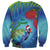 New Zealand Takahe Christmas Sweatshirt Maori Fern Mix Pohotukawa