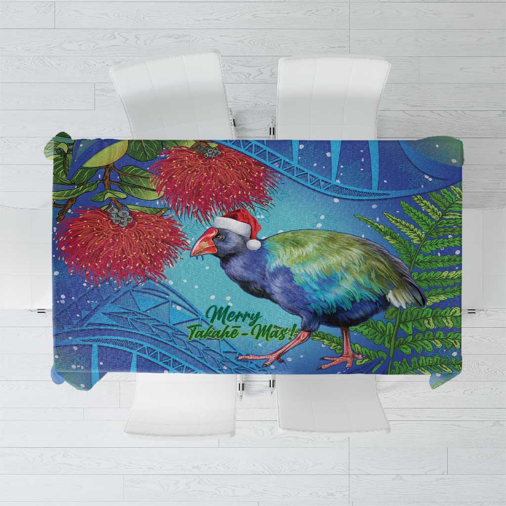 New Zealand Takahe Christmas Tablecloth Maori Fern Mix Pohotukawa