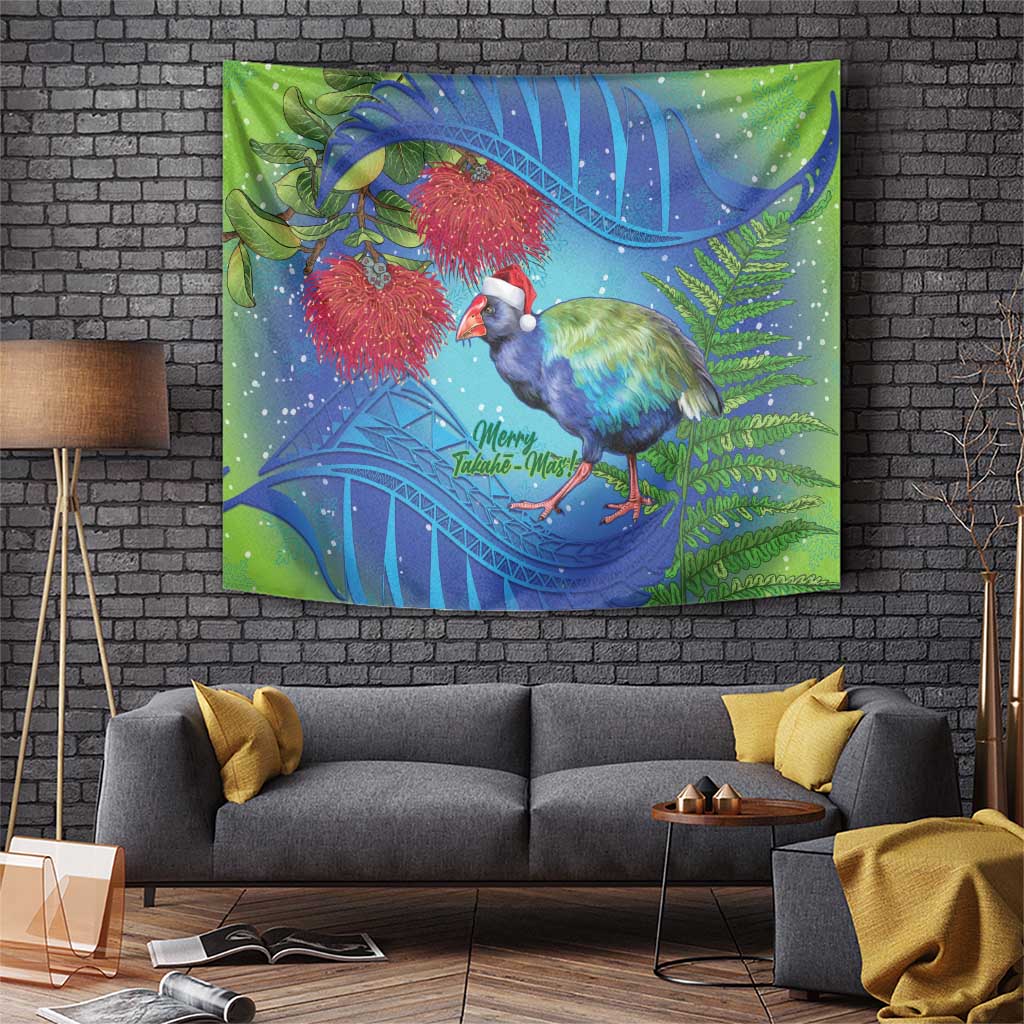 New Zealand Takahe Christmas Tapestry Maori Fern Mix Pohotukawa