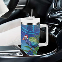 New Zealand Takahe Christmas Tumbler With Handle Maori Fern Mix Pohotukawa