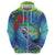 New Zealand Takahe Christmas Zip Hoodie Maori Fern Mix Pohotukawa