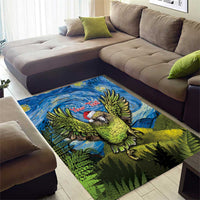 Personalised Jumping Kakapo Christmas Area Rug New Zealand Fern - Starry Night Style