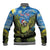 Personalised Jumping Kakapo Christmas Baseball Jacket New Zealand Fern - Starry Night Style