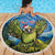 Personalised Jumping Kakapo Christmas Beach Blanket New Zealand Fern - Starry Night Style