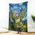 Personalised Jumping Kakapo Christmas Blanket New Zealand Fern - Starry Night Style