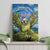 Personalised Jumping Kakapo Christmas Canvas Wall Art New Zealand Fern - Starry Night Style